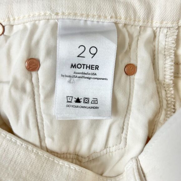 NEW Mother The Tripper Ankle Fray High Rise Flare Jean Play Date Cream Size 29 - Picture 8 of 9